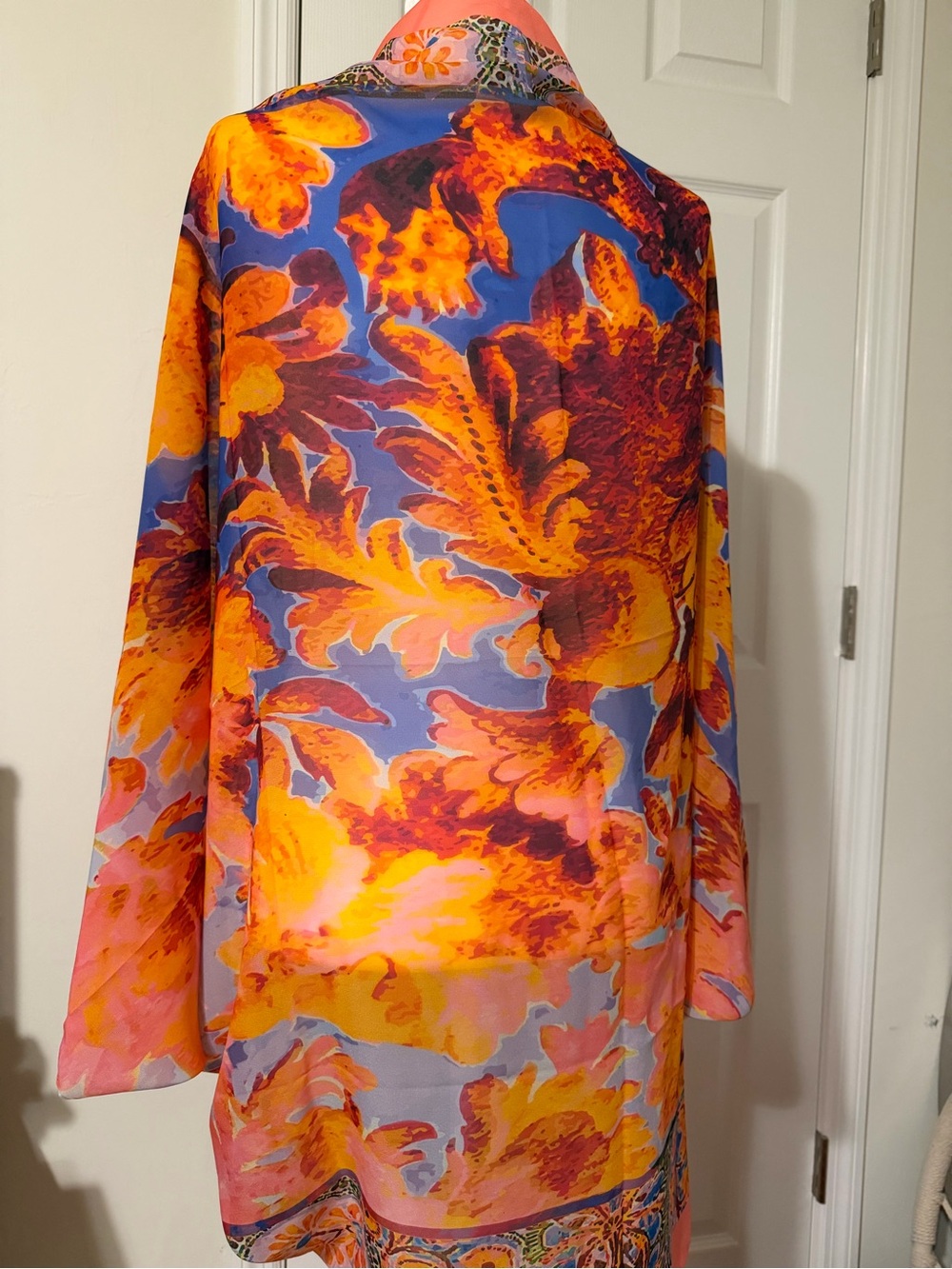 Elizabeth Gillet Colorful Boho Kimono Vibrant Pattern Like New One Size - Picture 4 of 7